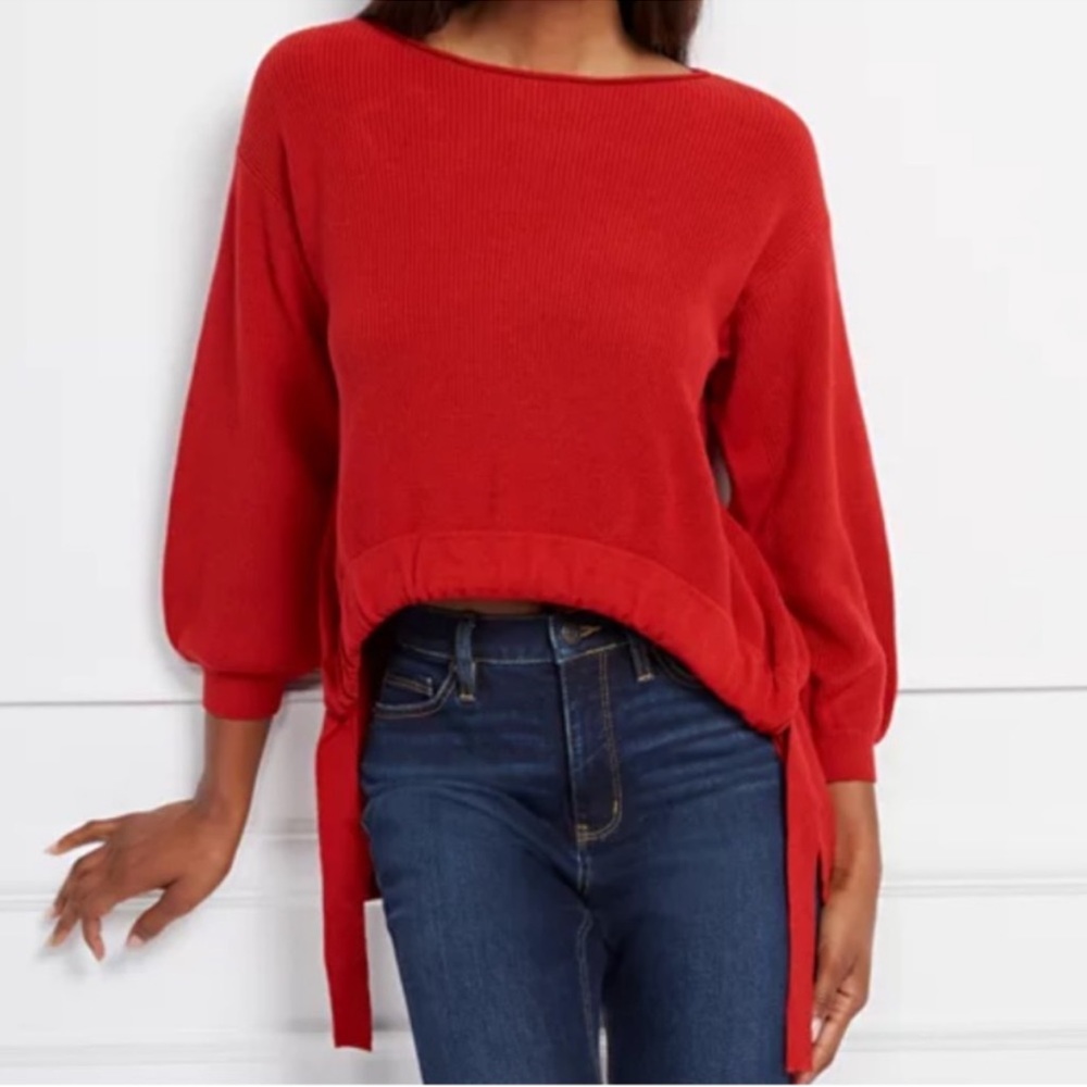 Soho New York & Co, Women’s Gathered Front, Long Sleeve Sweater, Red, Size M